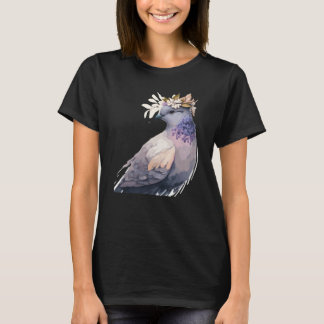 Cute Pigeon Dove Bird Flower Crown Pet Birds  1 T Shirt