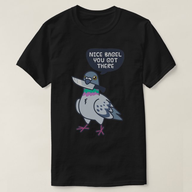 Cute Pigeon med Knivar 8 T Shirt (Design framsida)