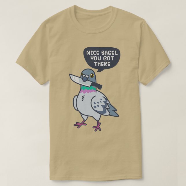 Cute Pigeon med Knivar Classic TShirt T Shirt (Design framsida)