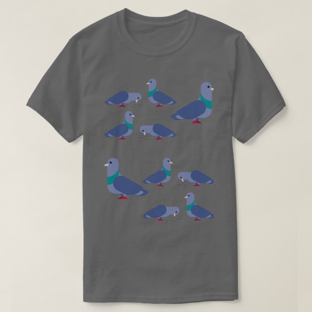 Cute Pigeon Mönster 1 T Shirt (Design framsida)