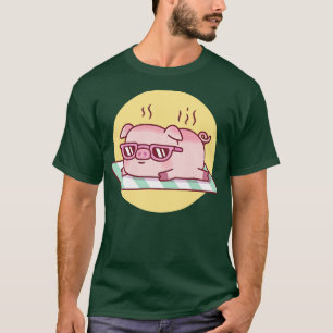 Cute Pigg med solglasögon, solbrända T Shirt