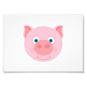 Cute piggy ansikte fototryck