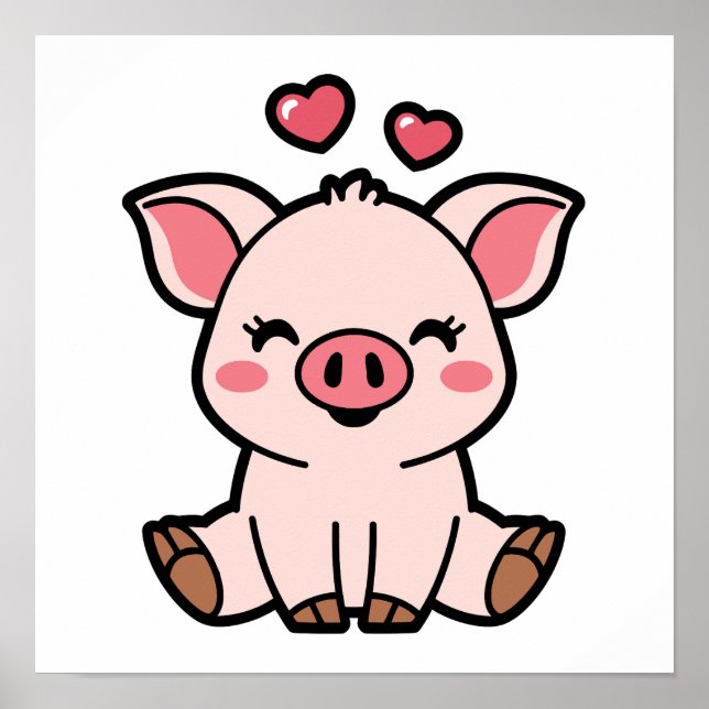 Cute Piggy Bank Poster (Framsidan)