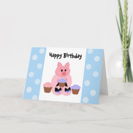 Cute Piggy Birthday Kort