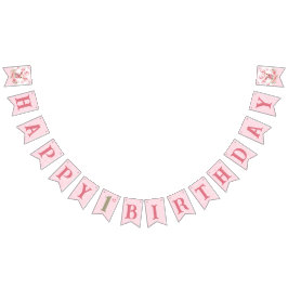 Cute Piggy Girl Farm 1:a födelsedagsbanderoll Vimplar