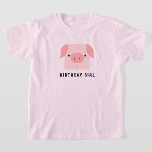 Cute Piggy Rosa Birthday Girl T Shirt