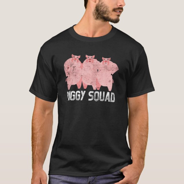Cute Piggy Squad Farmers Animal Grisar Farming Gru T Shirt (Framsida)