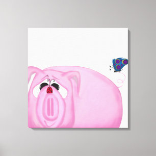 Cute Piglet Chumley och vackra vänner Canvastryck