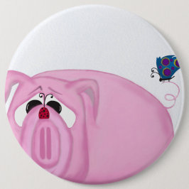 Cute Piglet Chumley och vackra vänner Knapp