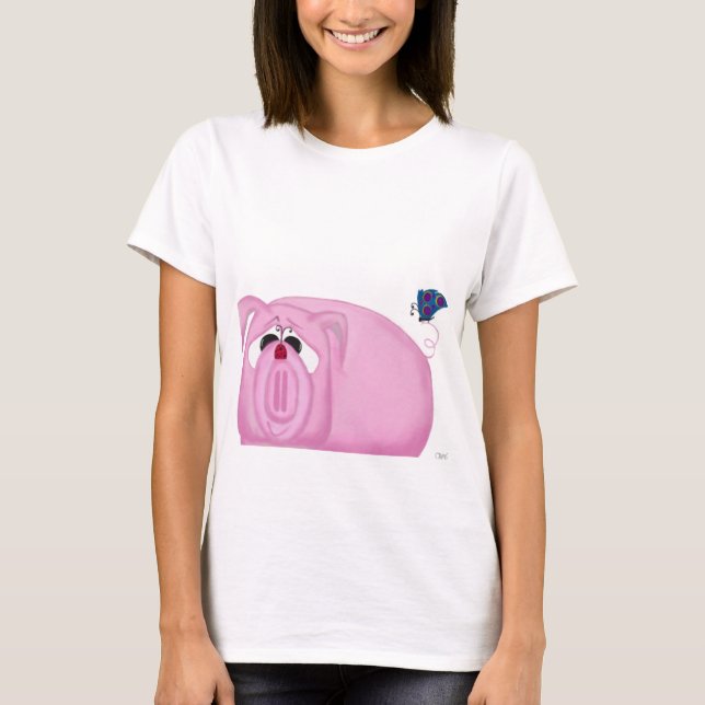 Cute Piglet Chumley och vackra vänner Tee (Framsida)