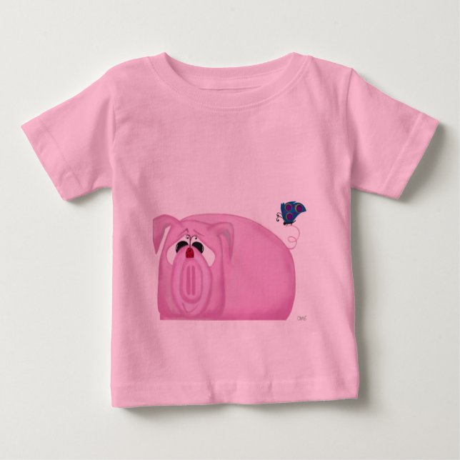 Cute Piglet Chumley och vackra vänner Tee Shirt (Framsida)