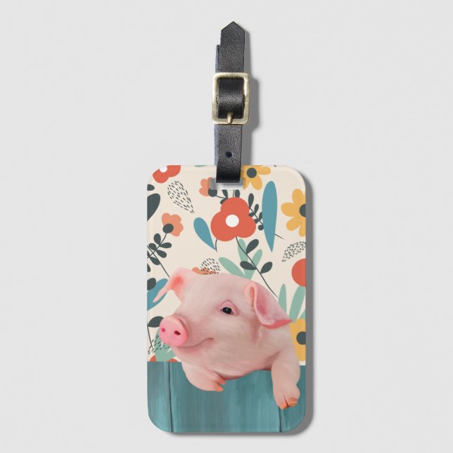 Cute Piglet/Cute Baby djur Bagagebricka (Framsida vertikal)