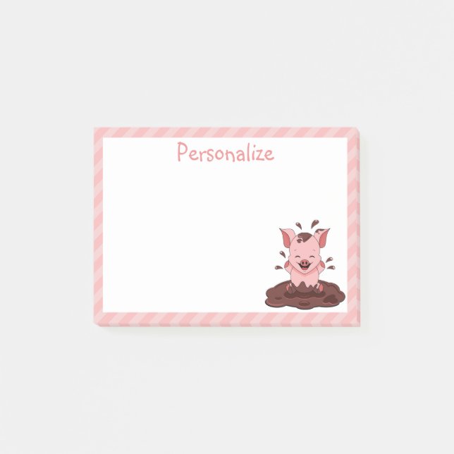 Cute Piglet i Lera Post-it Block (Framsida)