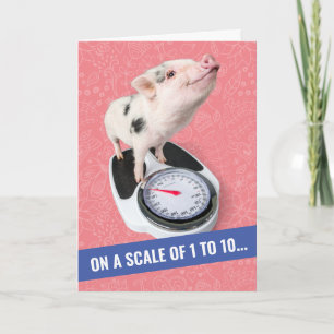 Cute Piglet på en av 1 till 10 födelsedagar Kort