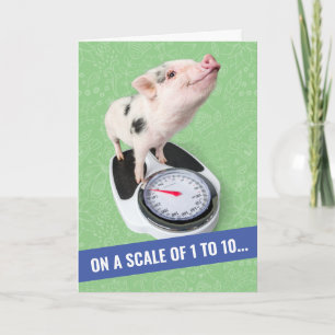 Cute Piglet på en  av 1 till 10 födelsedagskort Kort