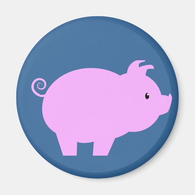 Cute Piglet Silhouette Magnet (Framsidan)