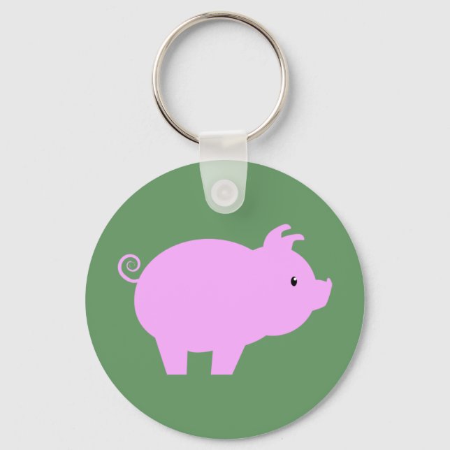 Cute Piglet Silhouette Nyckelring (Framsida)