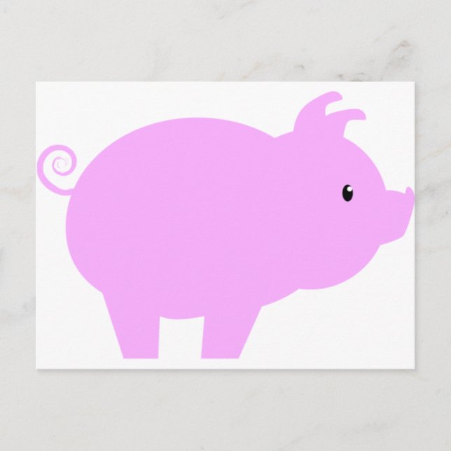 Cute Piglet Silhouette Vykort (Framsida)