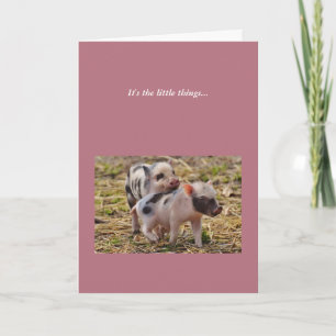 Cute Piglets Gris Tackkort-kort Anteckningskort
