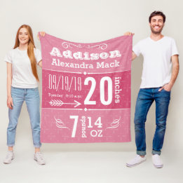 Cute Pil Mönster valfri Färg Baby Blanket Fleecefilt