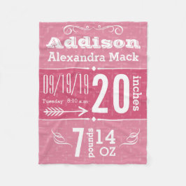 Cute Pil Mönster valfri Färg Baby Blanket Fleecefilt