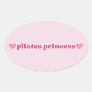 Cute Pilates Princess Rosa Heart Design Design Ovalt Klistermärke