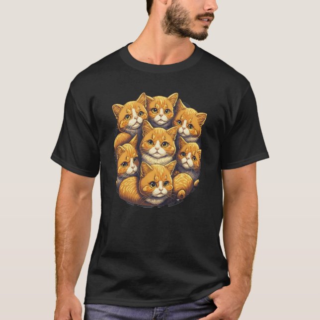 Cute Pile of Cats and Kittens T Shirt (Framsida)