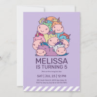Cute Pile of Unicorns Lila Barns födelsedag