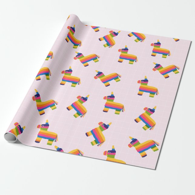 Cute Pinata Wrapping Papprare Presentpapper (Utrullad)