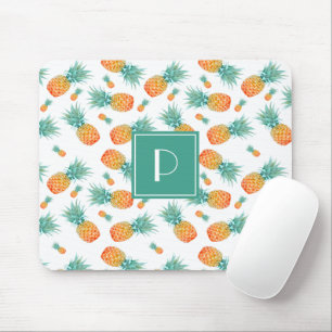 Cute Pineapple Fruit Mönster Monogram Musmatta