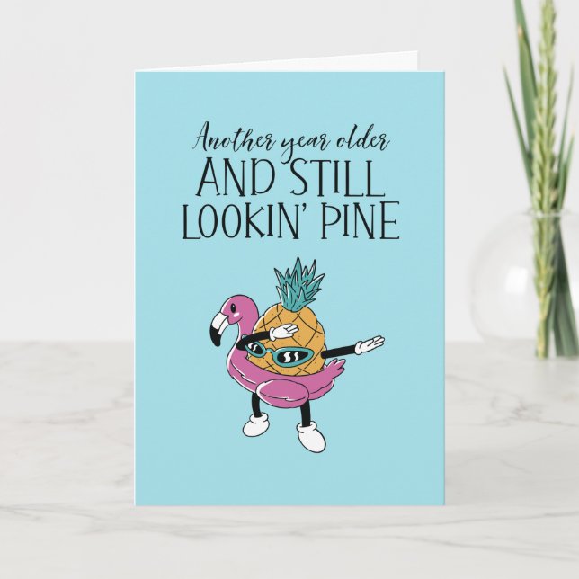 Cute Pineapple Fruit Pun Funny Birthday Card Kort (Framsida)
