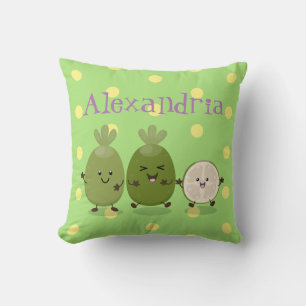 Cute pineapple guava feijoa lustig tecknad kudde