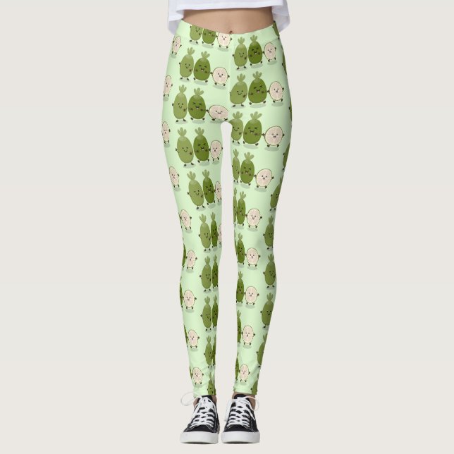 Cute pineapple guava feijoa lustig tecknad leggings (Framsida)