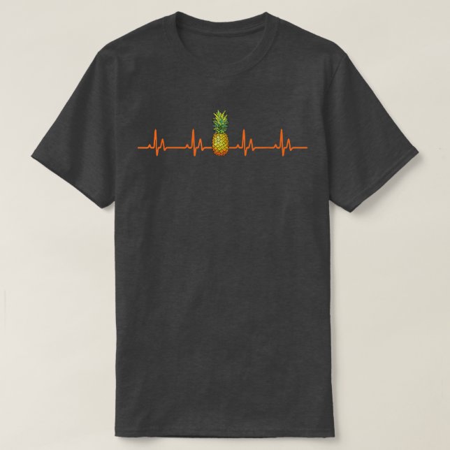 Cute Pineapple Heartslag Apparel Aloha Hawaii Beac T Shirt (Design framsida)