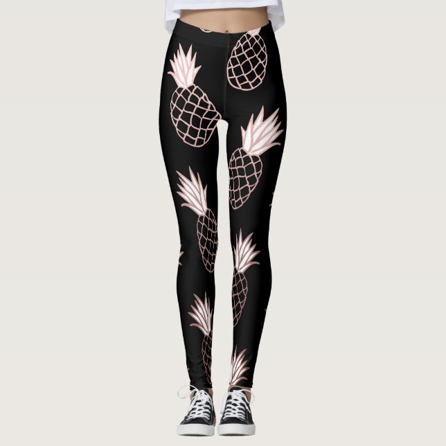 Cute Pineapple Mönster Leggings (Framsida)