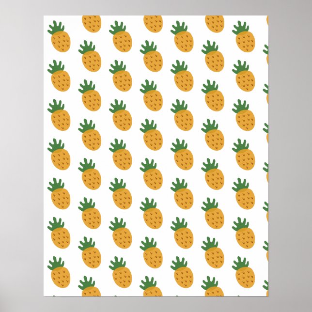 Cute Pineapple Mönster | Modern fertilitet IVF Poster (Framsidan)