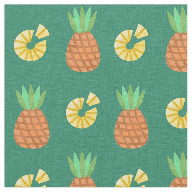 Cute Pineapple Mönster Tyg (Närbild)
