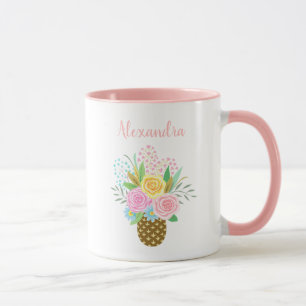 Cute Pineapple Ro Bouquet Rosa Mugg