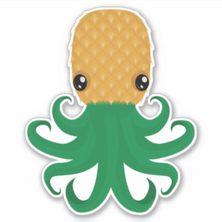 Cute Pineapus (ananas oktopus) Klistermärken