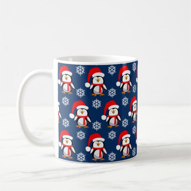 Cute Pingguins jul Kaffemugg (Vänster)