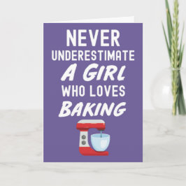Cute Pink Baking Cards For Baby Girls Kids Baker Kort