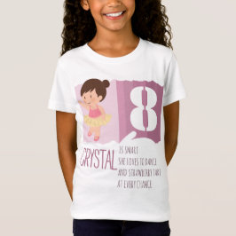 Cute Pink Ballet 8th Birthday Girl Design Rhyme T Shirt