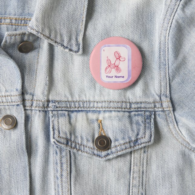 Cute Pink Balloon Dog Minimalist aesthetic Knapp (In Situ)