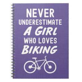 Cute Pink Biking Gifts For Baby Girls Kids Biker Anteckningsbok