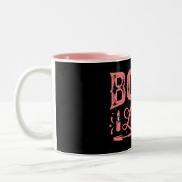Cute Pink Boss Lady Design Två-Tonad Mugg