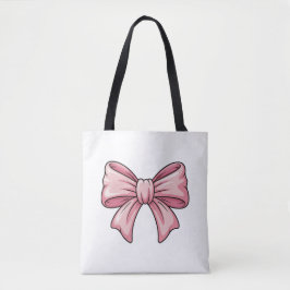 Cute Pink Bow Coquette Aesthetic Canvas Tote Bag Tygkasse