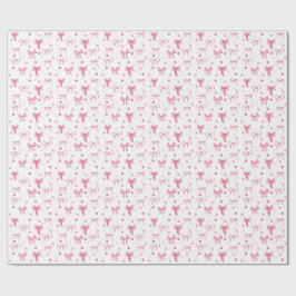 Cute Pink Bow Wrapping Paper Presentpapper