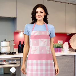 Cute Pink Bows and Coquette Grace Trendy Apron
