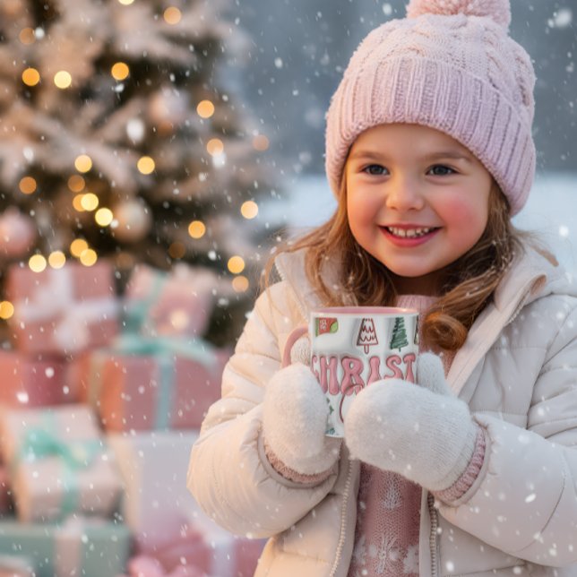 Cute Pink Christmas Cheer Mug Mugg (Skapare uppladdad)