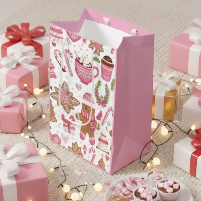 Cute Pink Christmas Gift Bag (Skapare uppladdad)